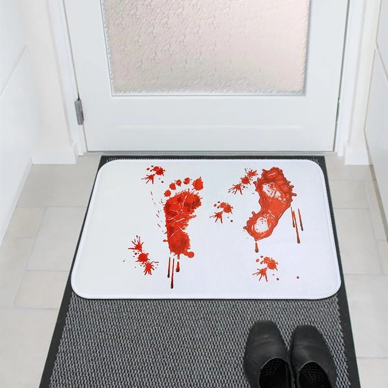 Halloween Blood Footprint Door Mat